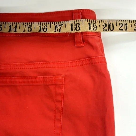 Jones New York Signature Stretch Jeans Orange 5 Pocket Zip Fall Neutral Cotton - Picture 5 of 8